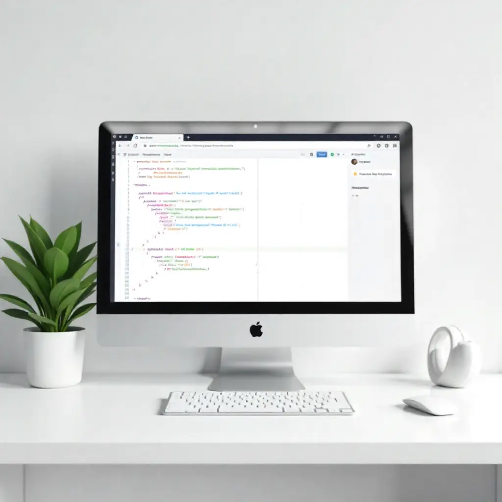 Web development workspace showing code editor and responsive design preview